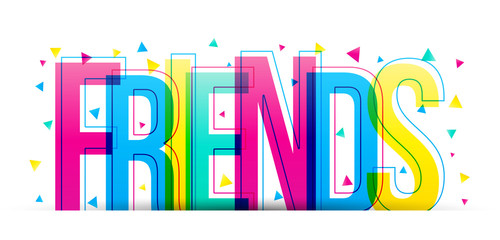 Friends colorful word vector isolated on a white background