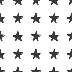 Star seamless pattern, Hand drawn sketched doodle stars, vector illustration