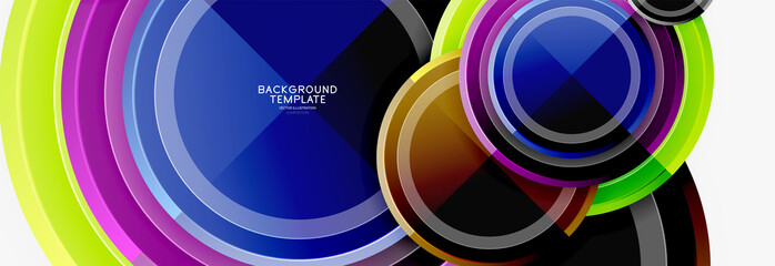 Circle geometric abstract background template for web banner, business presentation, branding, wallpaper