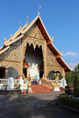 pavilion in a buddhist temple (wat phra sing) in chiang mai (thailand)