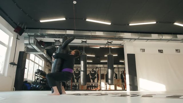 Martial arts masters training combat skill jiu jitsu judo doll training