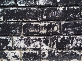Texture of a brick wall close up. Shabby paint stains