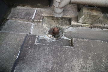 屋上の排水溝(ドレン)の防水工事