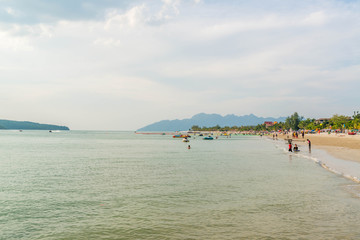 Cenang Beach in Langkawi Island in Malaysia.