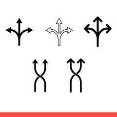 Flexibility icon set, direction symbol collection. Simple, flat design on white background