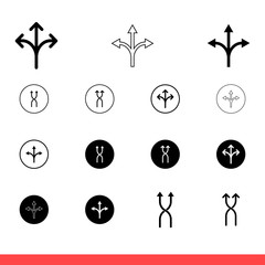 Flexibility icon set, direction symbol collection. Simple, flat design on white background
