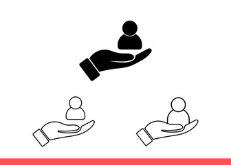 Returning customer vector icon, retention client symbol collection. Simple, flat design on white background