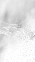 White abstract background. Hi tech network. Cyberspace grid. Outer space. Starry outer space texture. 3D illustration