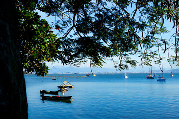 Fototapeta na wymiar Tudo azul em Santo Antonio de Lisboa (Florianópolis SC).