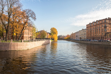 Sunny autumn day in St. Petersburg