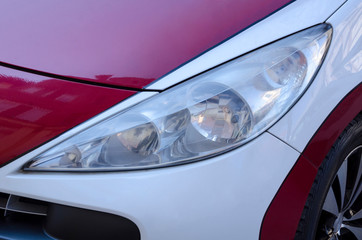 front headlight of the car