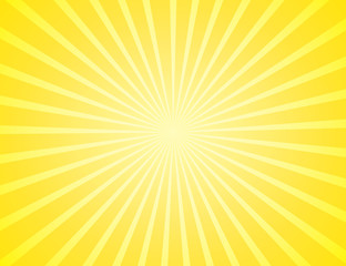 Sunburst yellow rays pattern. Radial sunburst ray background vector illustration. Sun background
