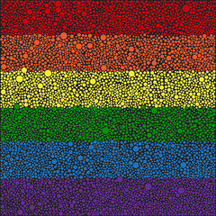 Lgbt shape square with dots. Rainbow flag.