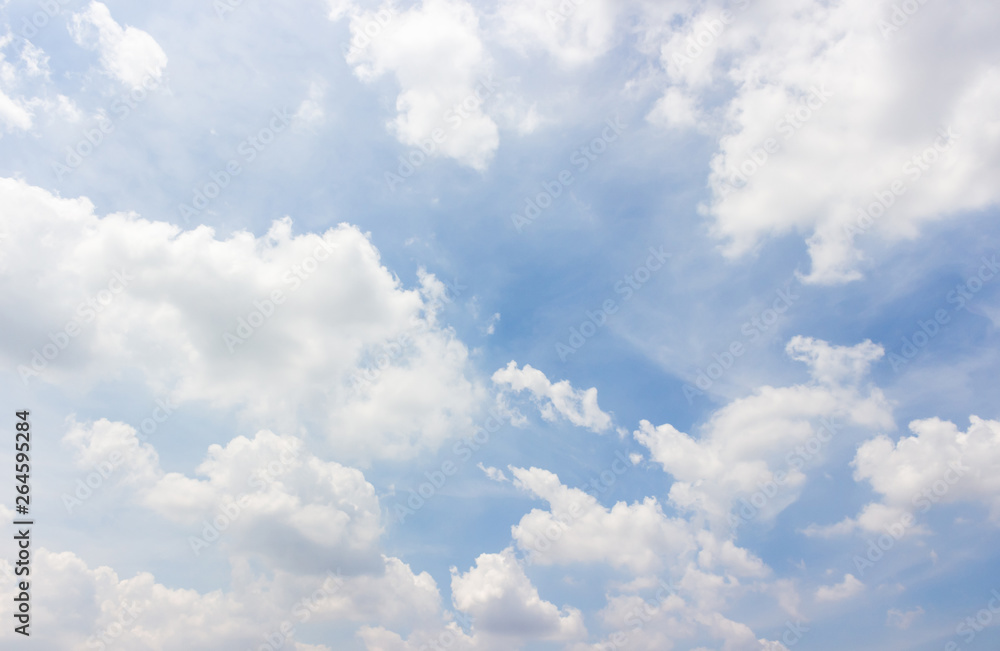 Wall mural white clouds and blue sky backgrounds