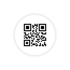 Qr code button application with red line scanning icon template. App for web and mobile systems interface.