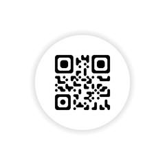 Qr code button application with red line scanning icon template. App for web and mobile systems interface.