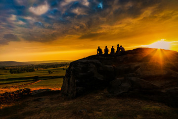 Almscliffe Crag Sunset, Yorkshire