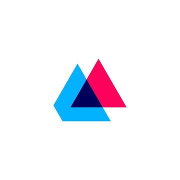 double triangle overlapping logo vector icon illustration