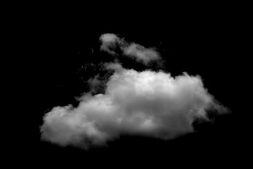 Textured fluffy cloud, Abstract,  isolated on black background
