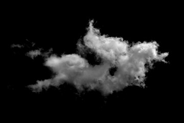 Textured fluffy cloud, Abstract,  isolated on black background