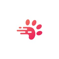 paw dash tech fast quick logo vector icon illustration