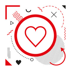 Heart icon on modern background