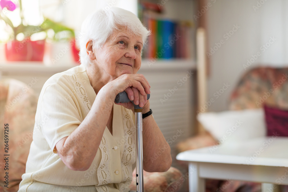 Wall mural portrait of an elderly woman