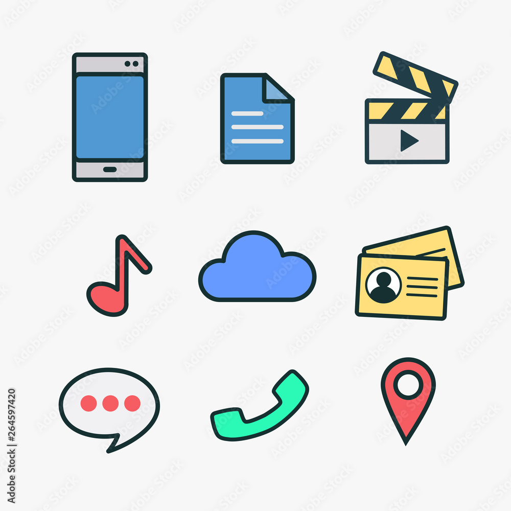 Aufkleber vector illustration of a smartphone app icon in a flat cartoon style. suitable for design elements o