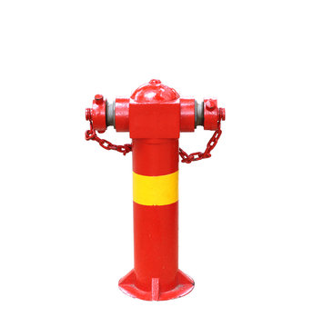 Red Fire Hydrant Isolated On White Background.