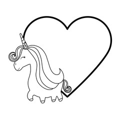 cute unicorn animal with heart love
