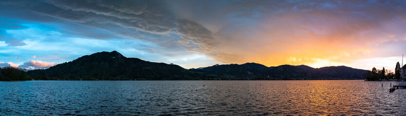 Tegernsee Panorama Sonnenuntergang