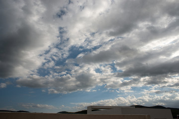 Dramatic cloudy summer sky in Puebla Mexico