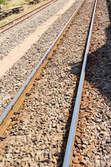 Naklejka premium Old railroad tracks vintage style for trains