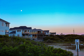 Fototapeta na wymiar Beach houses at the Outer Banks
