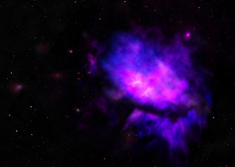 Fototapeta premium Being shone nebula. 3D rendering