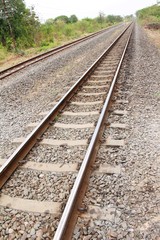 Fototapeta premium Old railroad tracks vintage style for trains