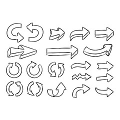 Hand drawn arrows, infographics doodle elements.