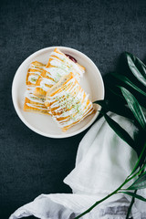 Strawberry Poptart with Icing and Sprinkles on Dark Background