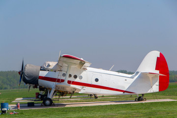 Small aircraft on private airport