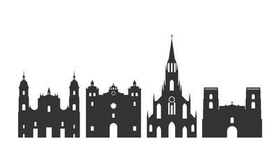 Colombia logo. Isolated Colombian architecture on white background
