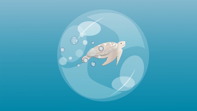 Turtle in a sea bubble