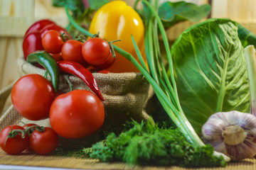 still life spring vegetables