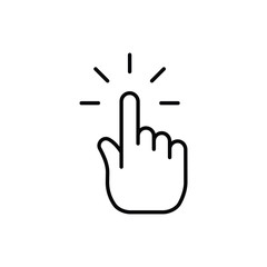Clicking finger icon, hand pointer vector