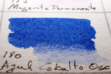 Dark cobalt blue. Watercolor color chart