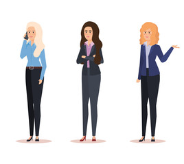 Obraz premium set businesswomen with professional company success