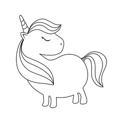 cute unicorn animal isolated icon