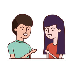 Fototapeta premium young couple avatar character