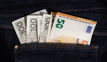 Polish złoty and Euro banknotes.