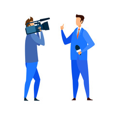 Breaking News, Reportage Flat Vector Illustration