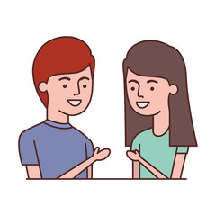 young couple avatar character